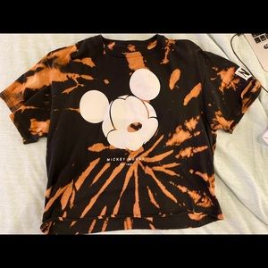 Tie dyed Cropped Mickey T- Shirt